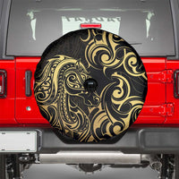 Gold And Black Aotearoa Horse Racing Spare Tire Cover NZ Maori Pattern LT14 - Polynesian Pride