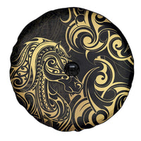 Gold And Black Aotearoa Horse Racing Spare Tire Cover NZ Maori Pattern LT14 - Polynesian Pride