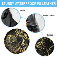Gold And Black Aotearoa Horse Racing Spare Tire Cover NZ Maori Pattern LT14 - Polynesian Pride