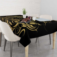 Gold And Black Aotearoa Horse Racing Tablecloth NZ Maori Pattern LT14 - Polynesian Pride