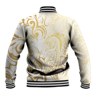 Gold And White Aotearoa Horse Racing Baseball Jacket NZ Maori Pattern LT14 - Polynesian Pride