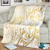 Gold And White Aotearoa Horse Racing Blanket NZ Maori Pattern LT14 - Polynesian Pride