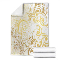 Gold And White Aotearoa Horse Racing Blanket NZ Maori Pattern LT14 - Polynesian Pride