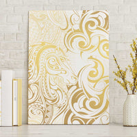 Gold And White Aotearoa Horse Racing Canvas Wall Art NZ Maori Pattern LT14 Without Frame White - Polynesian Pride