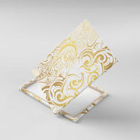 Gold And White Aotearoa Horse Racing Canvas Wall Art NZ Maori Pattern LT14 With Frame White - Polynesian Pride