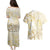 Gold And White Aoteara Horse Racing Couples Matching Puletasi and Hawaiian Shirt NZ Maori Pattern