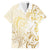 Gold And White Aoteara Horse Racing Family Matching Long Sleeve Bodycon Dress and Hawaiian Shirt NZ Maori Pattern