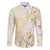 Gold And White Aoteara Horse Racing Family Matching Long Sleeve Bodycon Dress and Hawaiian Shirt NZ Maori Pattern