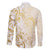 Gold And White Aoteara Horse Racing Family Matching Long Sleeve Bodycon Dress and Hawaiian Shirt NZ Maori Pattern