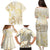 Gold And White Aoteara Horse Racing Family Matching Puletasi and Hawaiian Shirt NZ Maori Pattern