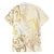 Gold And White Aoteara Horse Racing Family Matching Puletasi and Hawaiian Shirt NZ Maori Pattern