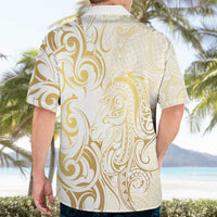 Gold And White Aotearoa Horse Racing Hawaiian Shirt NZ Maori Pattern LT14 - Polynesian Pride