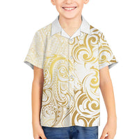 Gold And White Aotearoa Horse Racing Hawaiian Shirt NZ Maori Pattern LT14 - Polynesian Pride