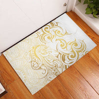 Gold And White Aotearoa Horse Racing Rubber Doormat NZ Maori Pattern LT14 - Polynesian Pride
