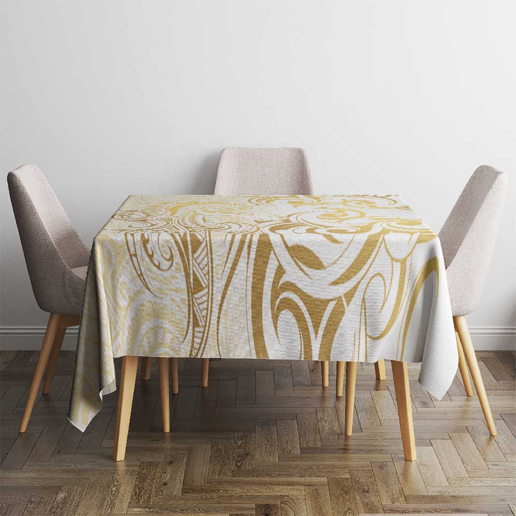 Gold And White Aotearoa Horse Racing Tablecloth NZ Maori Pattern LT14 - Polynesian Pride