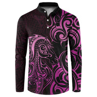 Pink Aoteara Horse Racing Button Sweatshirt NZ Maori Pattern