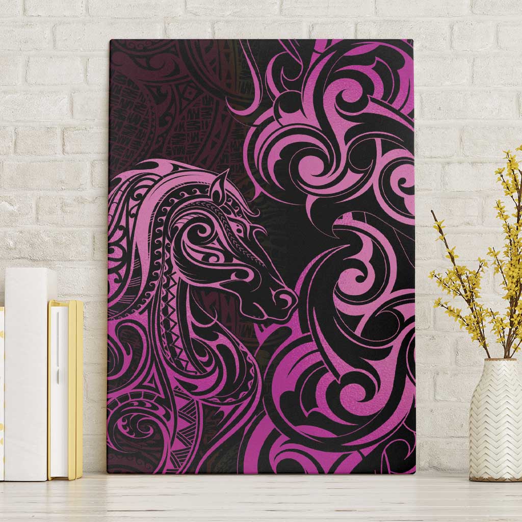 Pink Aotearoa Horse Racing Canvas Wall Art NZ Maori Pattern LT14 Without Frame Pink - Polynesian Pride