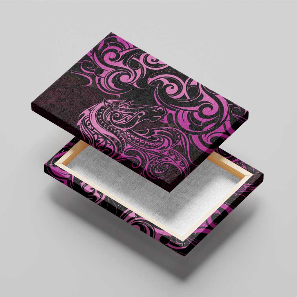 Pink Aotearoa Horse Racing Canvas Wall Art NZ Maori Pattern LT14 - Polynesian Pride