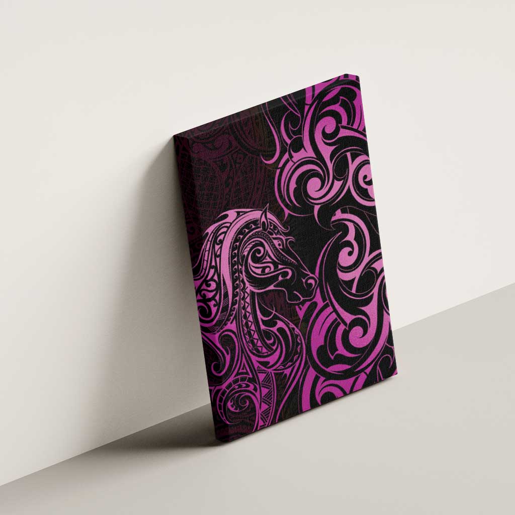 Pink Aotearoa Horse Racing Canvas Wall Art NZ Maori Pattern LT14 - Polynesian Pride