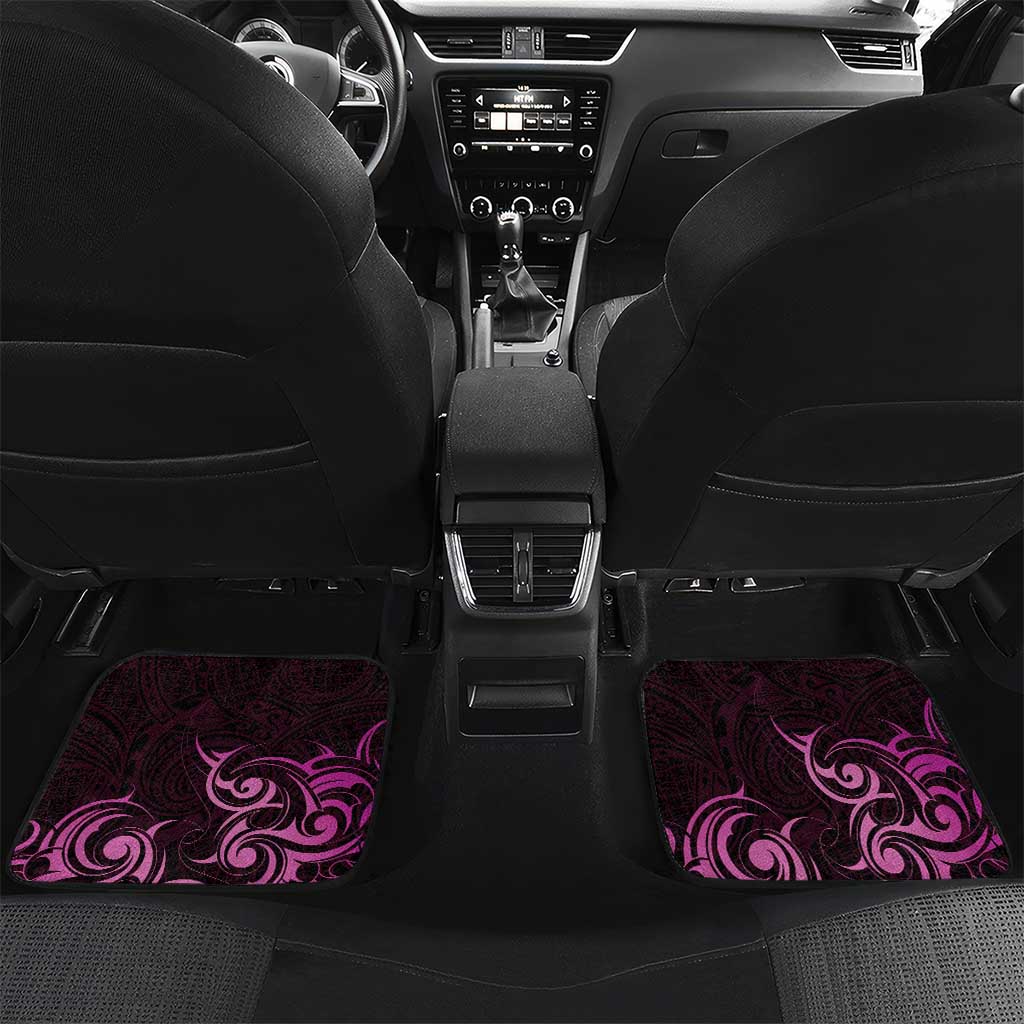 Pink Aotearoa Horse Racing Car Mats NZ Maori Pattern LT14 Set 2pcs - Back Pink - Polynesian Pride
