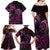 Pink Aoteara Horse Racing Family Matching Off Shoulder Maxi Dress and Hawaiian Shirt NZ Maori Pattern