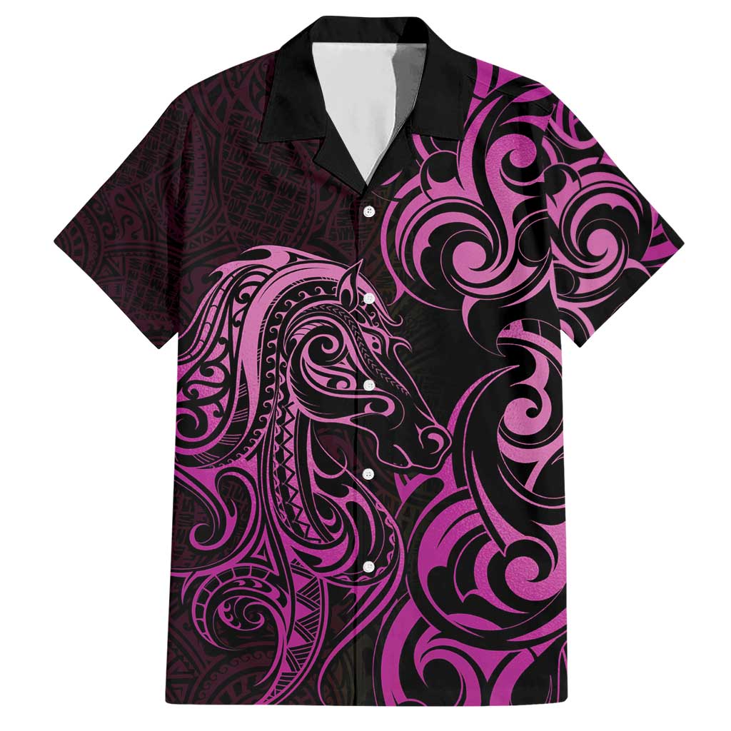 Pink Aotearoa Horse Racing Hawaiian Shirt NZ Maori Pattern LT14 Pink - Polynesian Pride