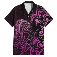 Pink Aotearoa Horse Racing Hawaiian Shirt NZ Maori Pattern LT14 Pink - Polynesian Pride
