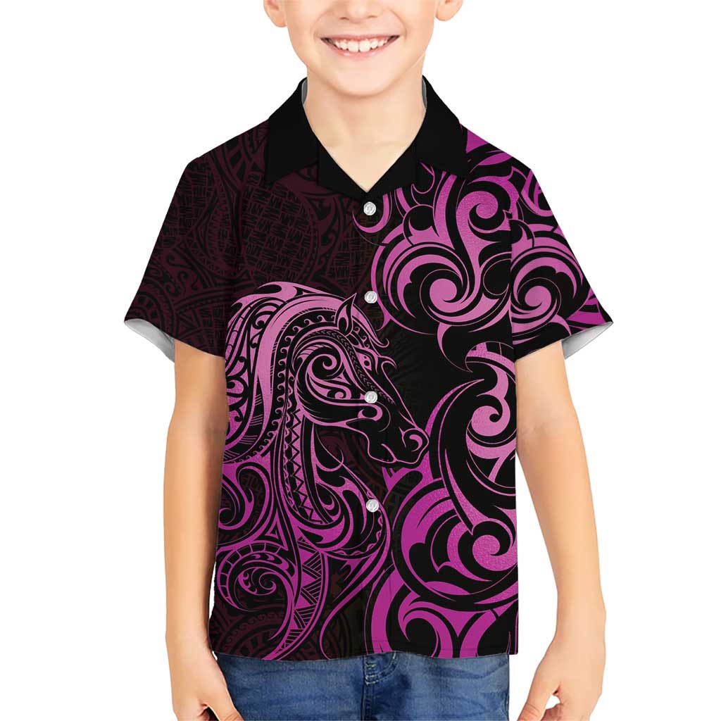 Pink Aotearoa Horse Racing Hawaiian Shirt NZ Maori Pattern LT14 - Polynesian Pride