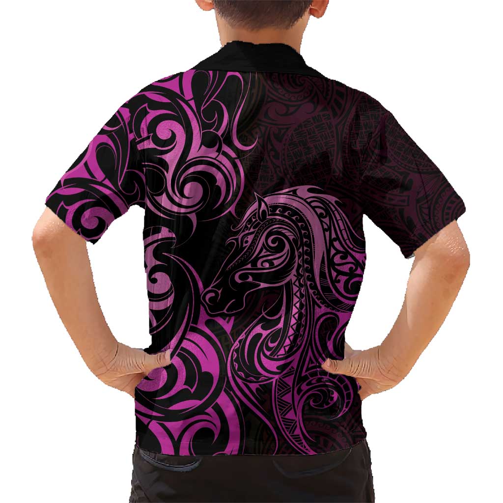Pink Aotearoa Horse Racing Hawaiian Shirt NZ Maori Pattern LT14 - Polynesian Pride