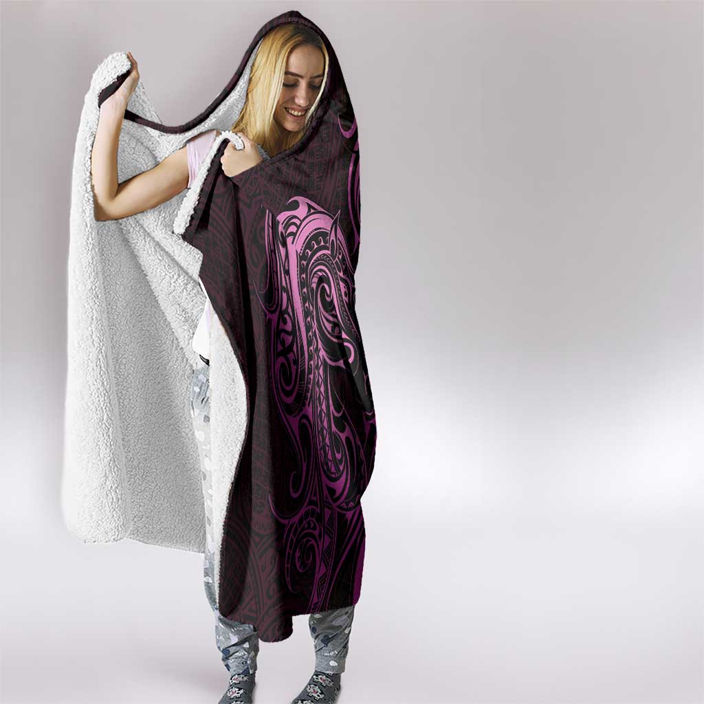 Pink Aotearoa Horse Racing Hooded Blanket NZ Maori Pattern LT14 - Polynesian Pride