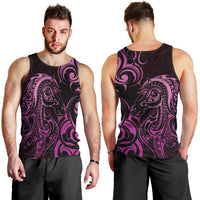 Pink Aotearoa Horse Racing Men Tank Top NZ Maori Pattern LT14 - Polynesian Pride