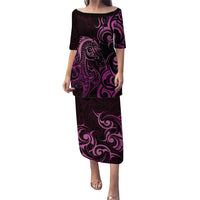 Pink Aoteara Horse Racing Puletasi NZ Maori Pattern