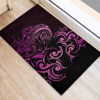 Pink Aotearoa Horse Racing Rubber Doormat NZ Maori Pattern LT14 - Polynesian Pride