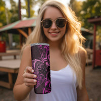 Pink Aoteara Horse Racing Skinny Tumbler NZ Maori Pattern