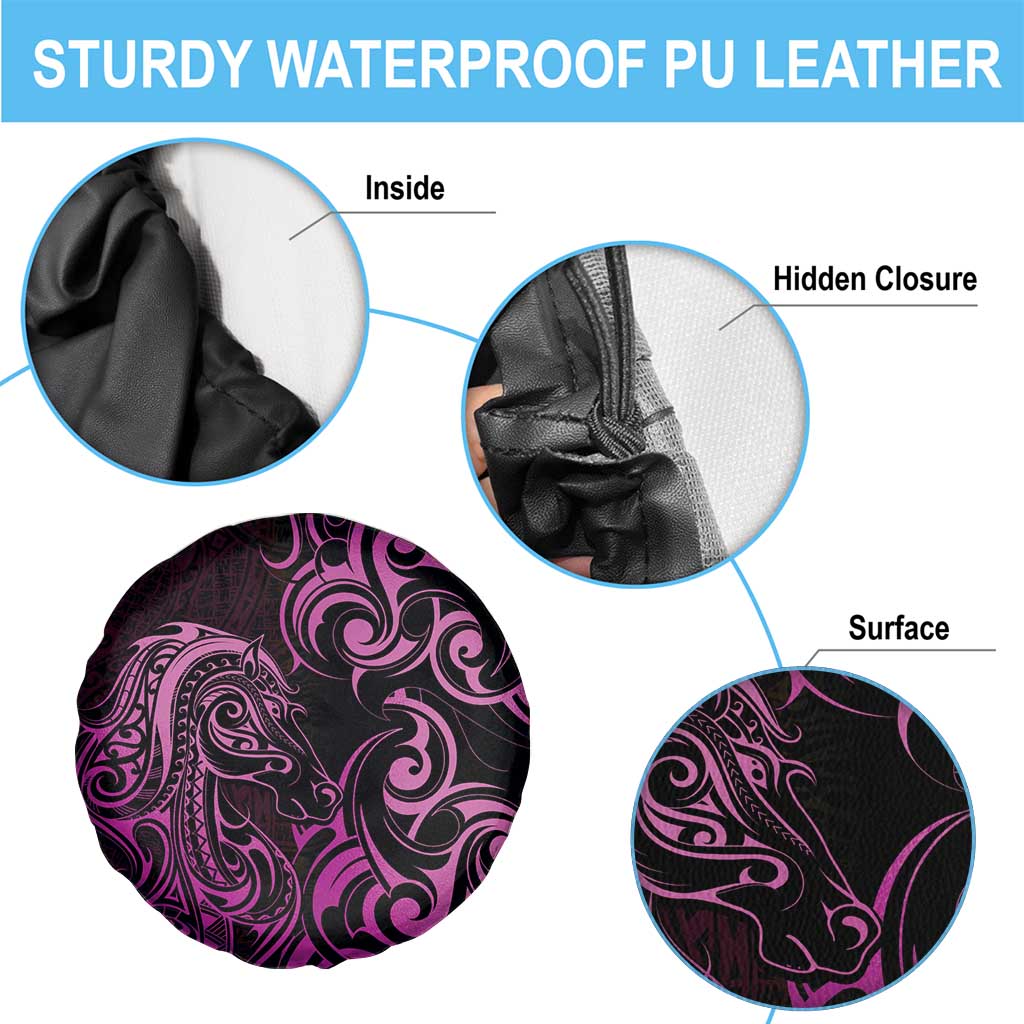 Pink Aotearoa Horse Racing Spare Tire Cover NZ Maori Pattern LT14 - Polynesian Pride