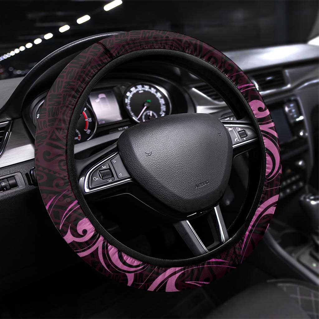 Pink Aotearoa Horse Racing Steering Wheel Cover NZ Maori Pattern LT14 Universal Fit Pink - Polynesian Pride