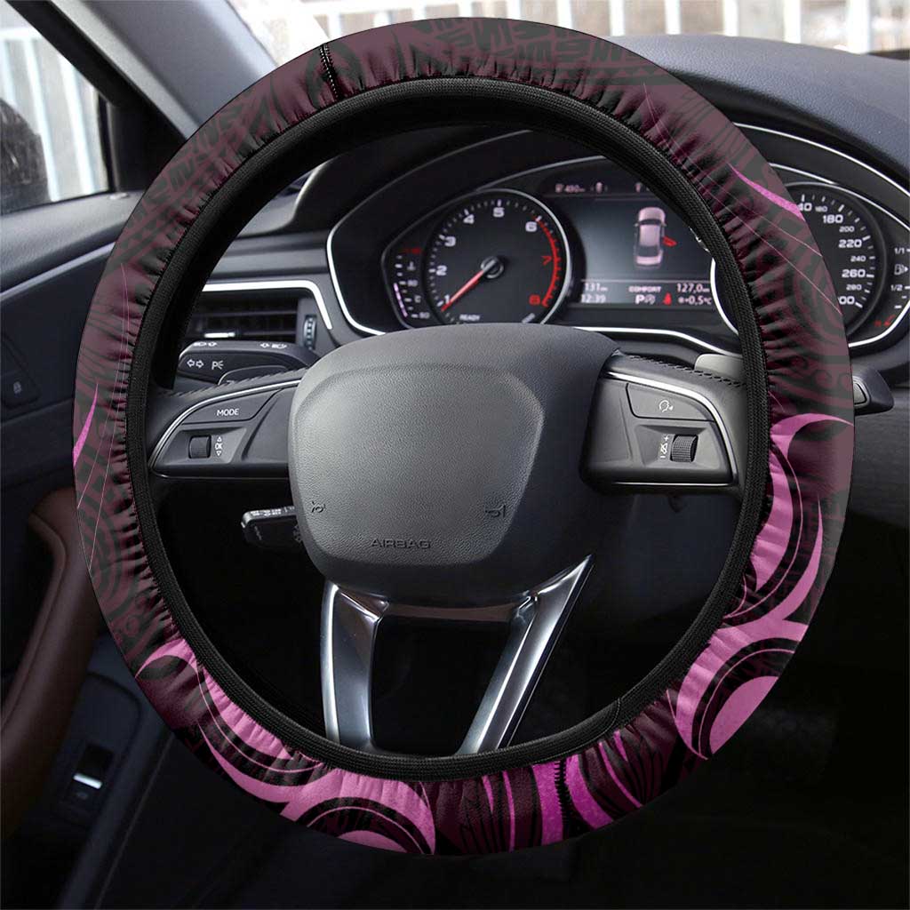 Pink Aotearoa Horse Racing Steering Wheel Cover NZ Maori Pattern LT14 - Polynesian Pride