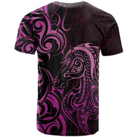 Pink Aotearoa Horse Racing T Shirt NZ Maori Pattern LT14 - Polynesian Pride