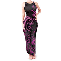 Pink Aotearoa Horse Racing Tank Maxi Dress NZ Maori Pattern LT14 Women Pink - Polynesian Pride
