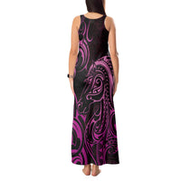Pink Aotearoa Horse Racing Tank Maxi Dress NZ Maori Pattern LT14 - Polynesian Pride