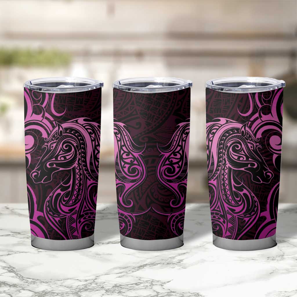 Pink Aotearoa Horse Racing Tumbler Cup NZ Maori Pattern LT14 - Polynesian Pride