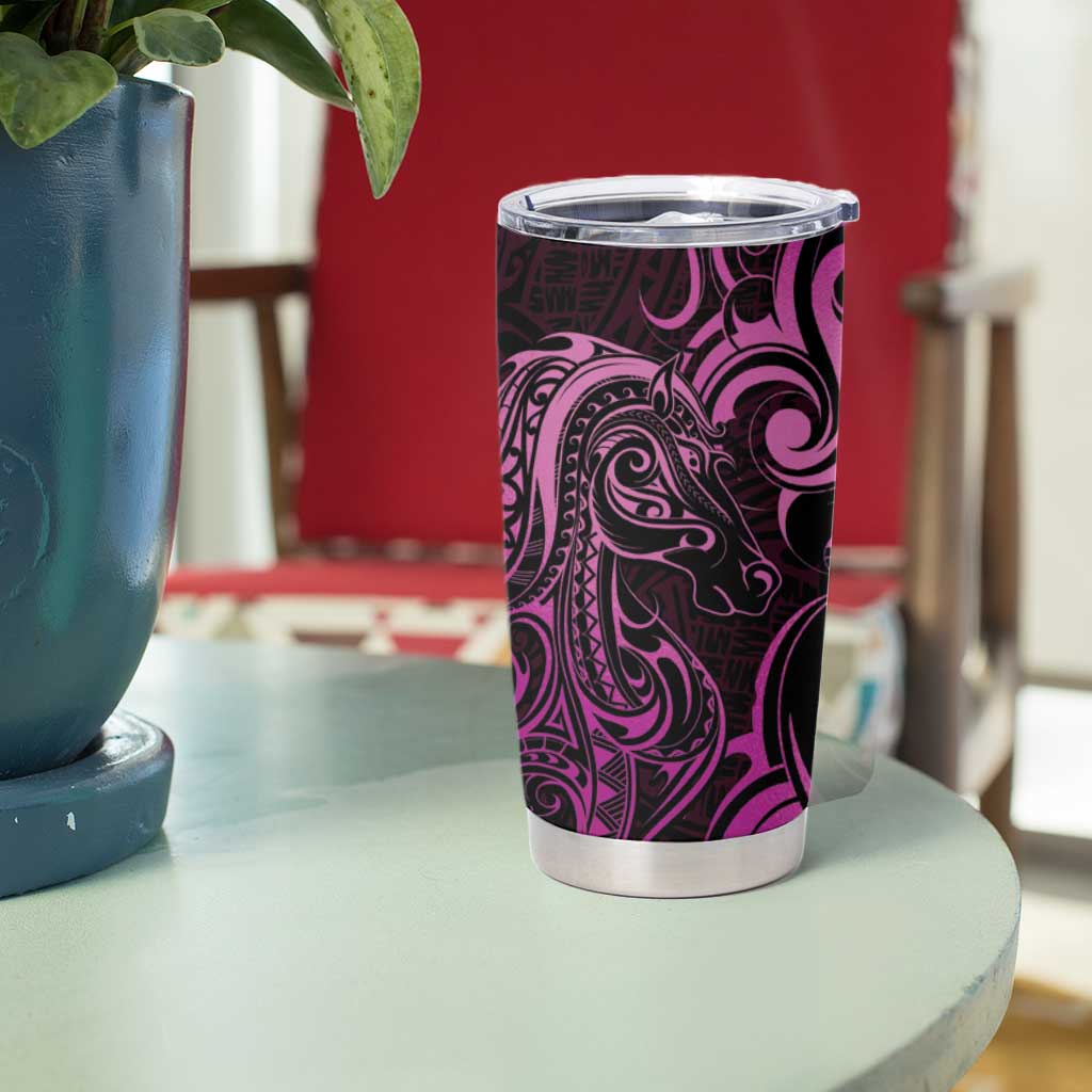 Pink Aotearoa Horse Racing Tumbler Cup NZ Maori Pattern LT14 - Polynesian Pride