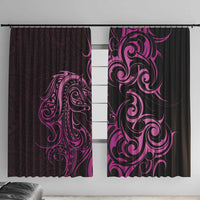 Pink Aotearoa Horse Racing Window Curtain NZ Maori Pattern LT14 With Hooks Pink - Polynesian Pride
