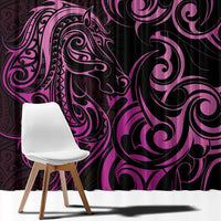 Pink Aotearoa Horse Racing Window Curtain NZ Maori Pattern LT14 - Polynesian Pride