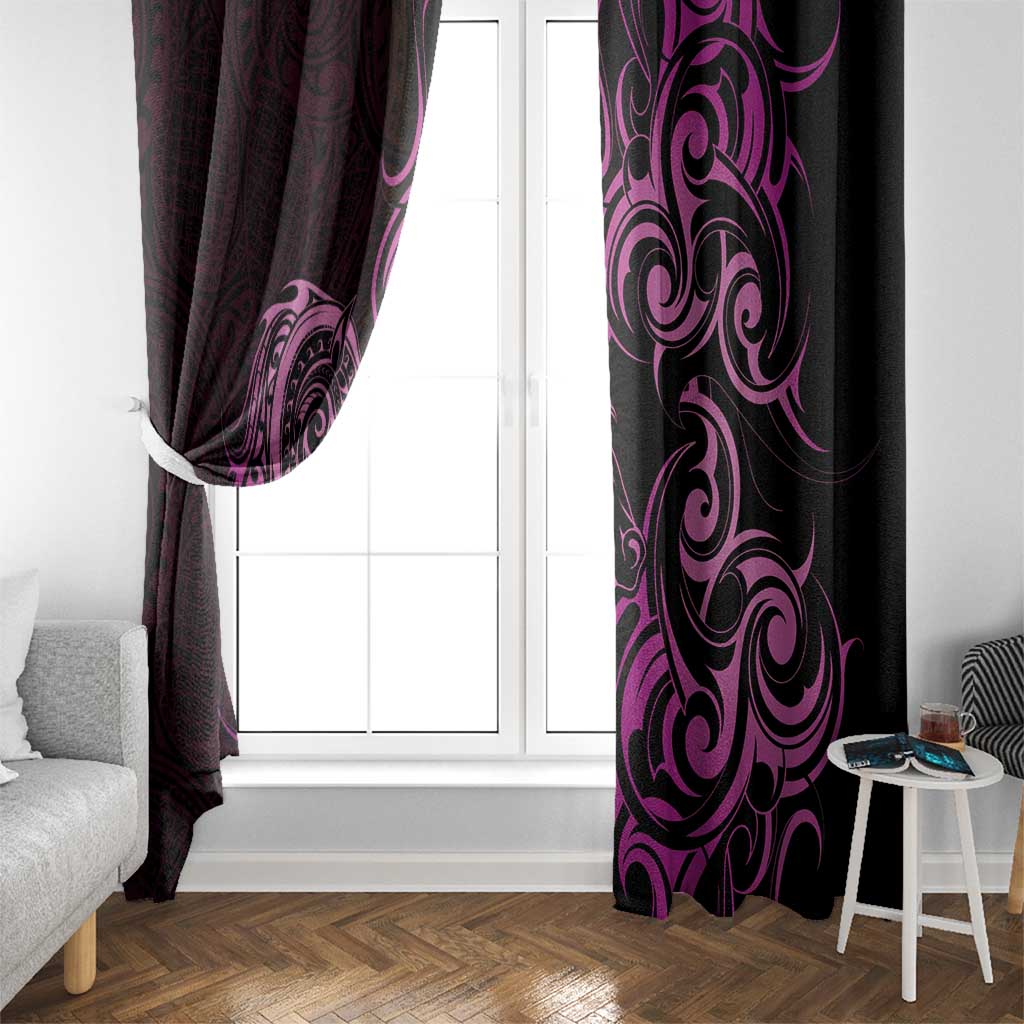 Pink Aotearoa Horse Racing Window Curtain NZ Maori Pattern LT14 - Polynesian Pride