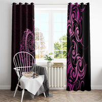 Pink Aotearoa Horse Racing Window Curtain NZ Maori Pattern LT14 - Polynesian Pride