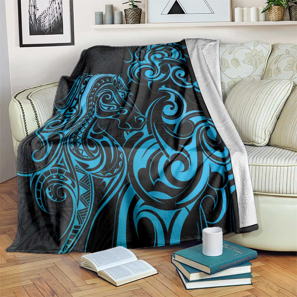 Blue Aotearoa Horse Racing Blanket NZ Maori Pattern LT14 Blue - Polynesian Pride