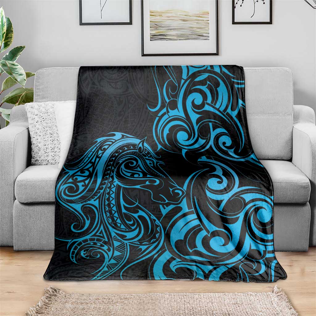 Blue Aotearoa Horse Racing Blanket NZ Maori Pattern LT14 - Polynesian Pride
