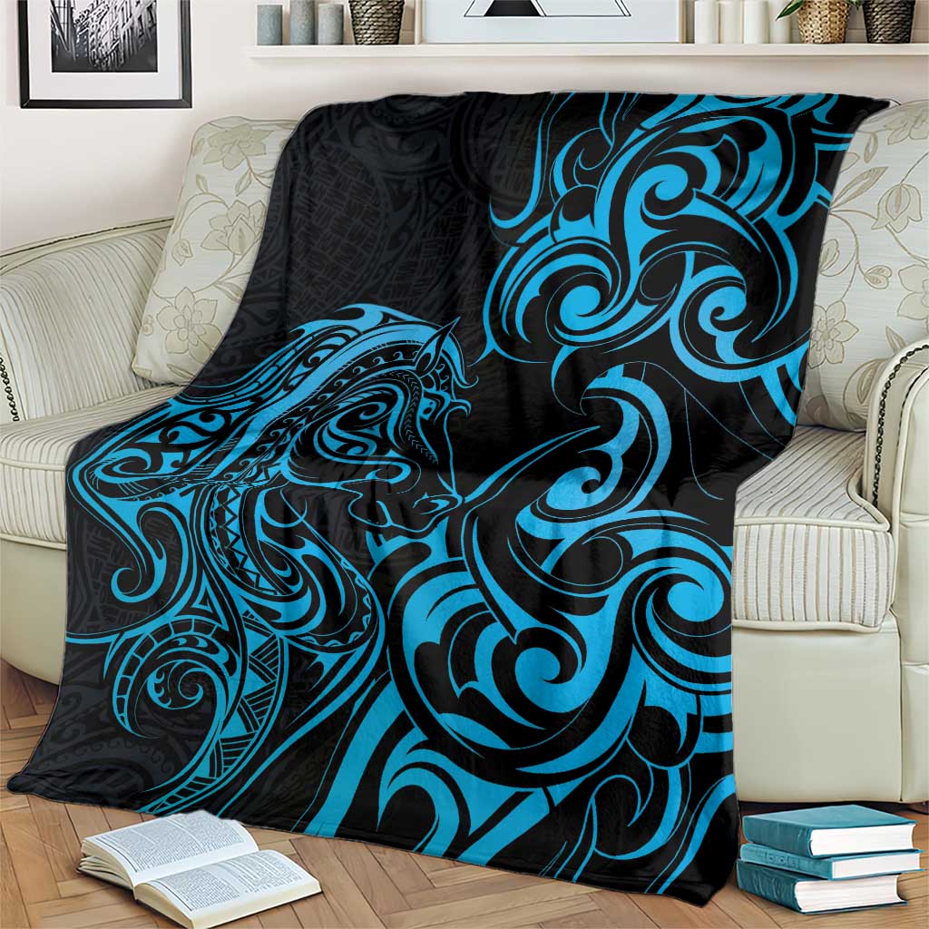 Blue Aotearoa Horse Racing Blanket NZ Maori Pattern LT14 - Polynesian Pride