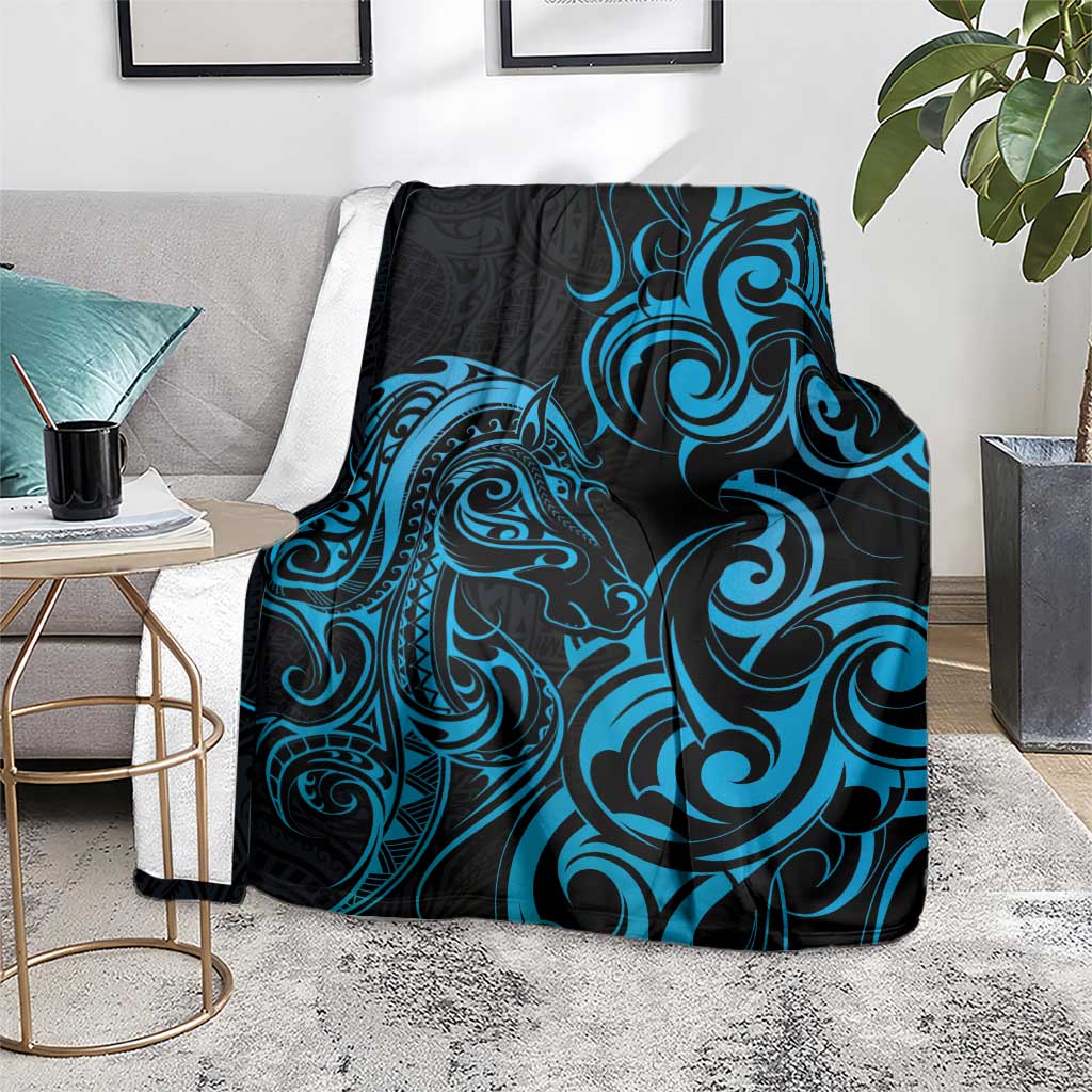 Blue Aotearoa Horse Racing Blanket NZ Maori Pattern LT14 - Polynesian Pride